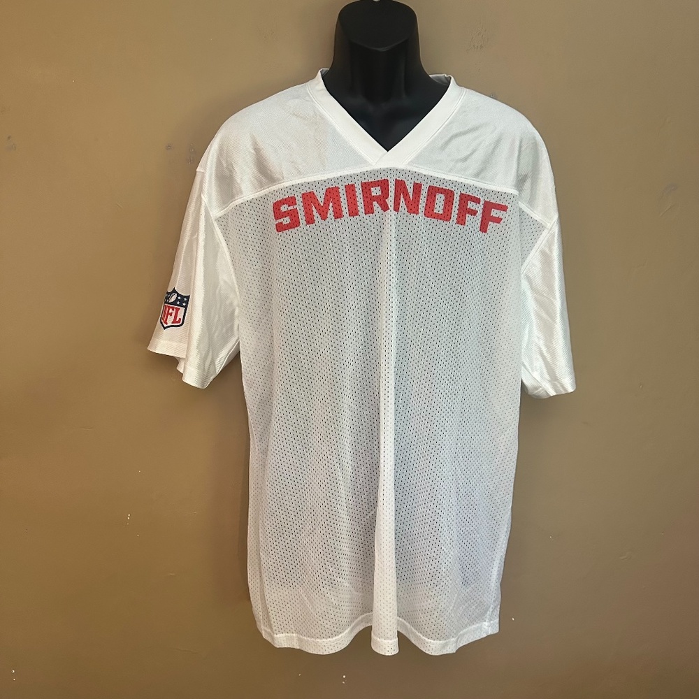 Smirnoff Mesh Football Jersey Large Gently worn 100% polyester pinpoint mesh